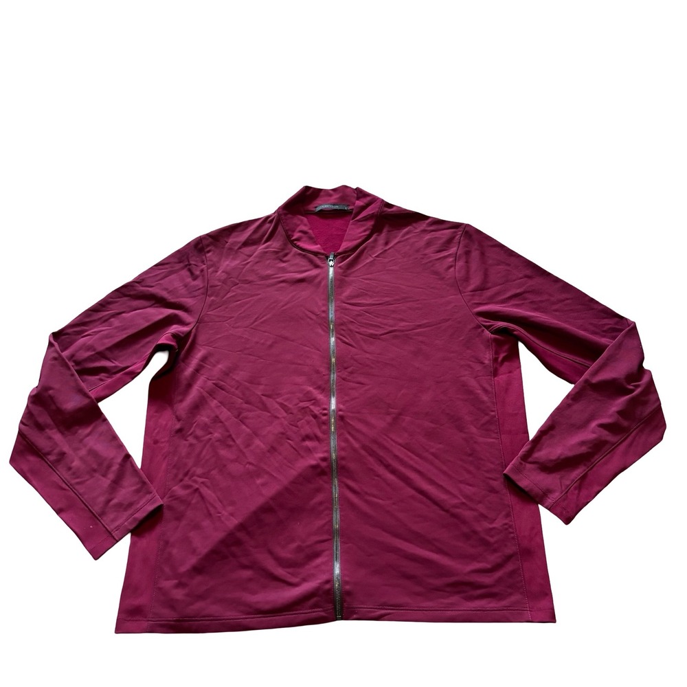 Greyson Mens Siasconset Full Zip Performance Bomber Jacket Burgundy Size L